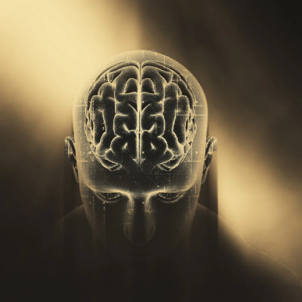 3d render medical background with technology design male figure with brain highlighted 1024x1024 1